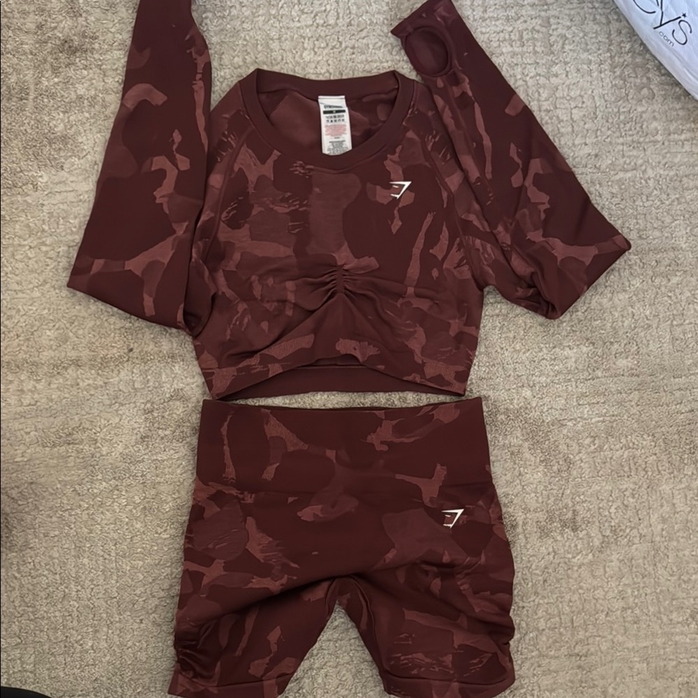 Red Camouflage Activewear Set